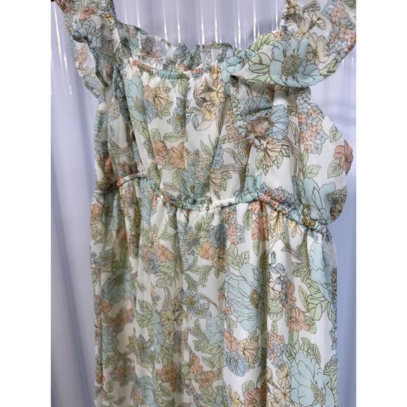 Rochelle’s Fashion Boutique Floral Ruffled Summer Dress Lined Size M - Picture 2 of 5